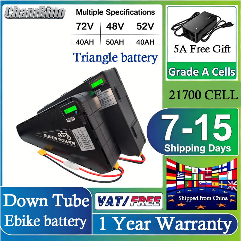 72V 50Ah 21700 Lithium Battery - 72V Cham Rider 3000W E-Bike Dreiecksakku