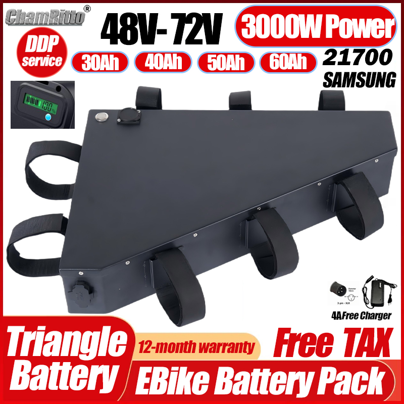 Elektrofahrrad 36V 48V 52V 200 – 72V 50Ah 21700 Lithium Battery Bewertung und Preis